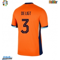 Nederland Matthijs de Ligt #3 Hjemmedrakt EM 2024 Kortermet